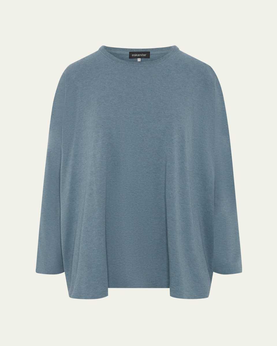 Long-Sleeve Round-Neck T-Shirt (Mid Plus Length)